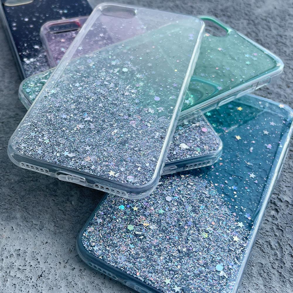 Wozinsky Star Glitter silicone case for Samsung Galaxy A72 4G - Transparent