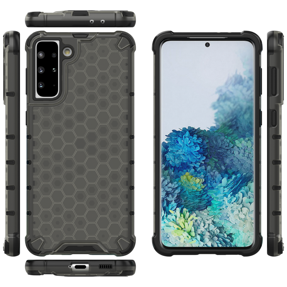Honeycomb armored case with silicone frame for Samsung Galaxy S21 Plus 5G/Galaxy S30 Plus - Blue