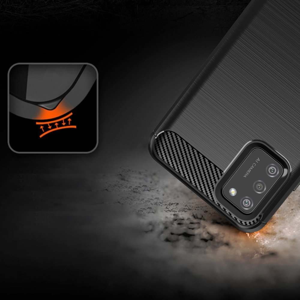 Carbon Shield TPU Case for Samsung Galaxy A02s - Black