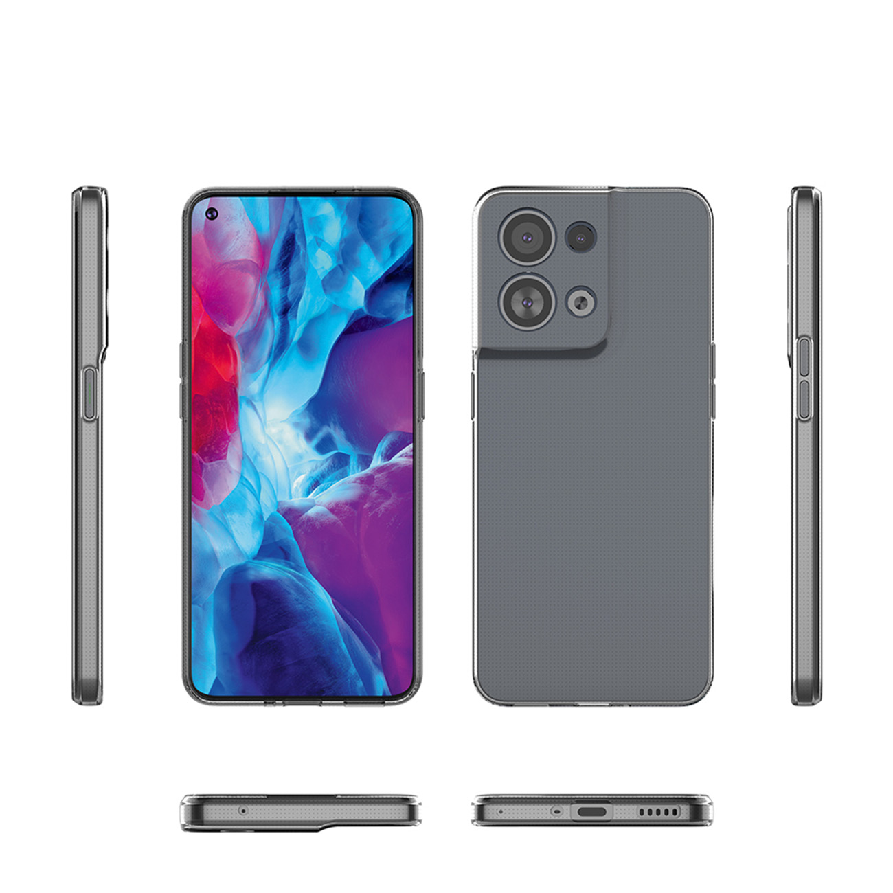 Transparent Protective Case for Oppo Reno 8 - Transparent