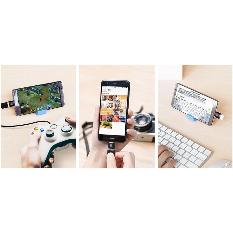 Baseus Mini USB - A to USB - C OTG adapter - Black