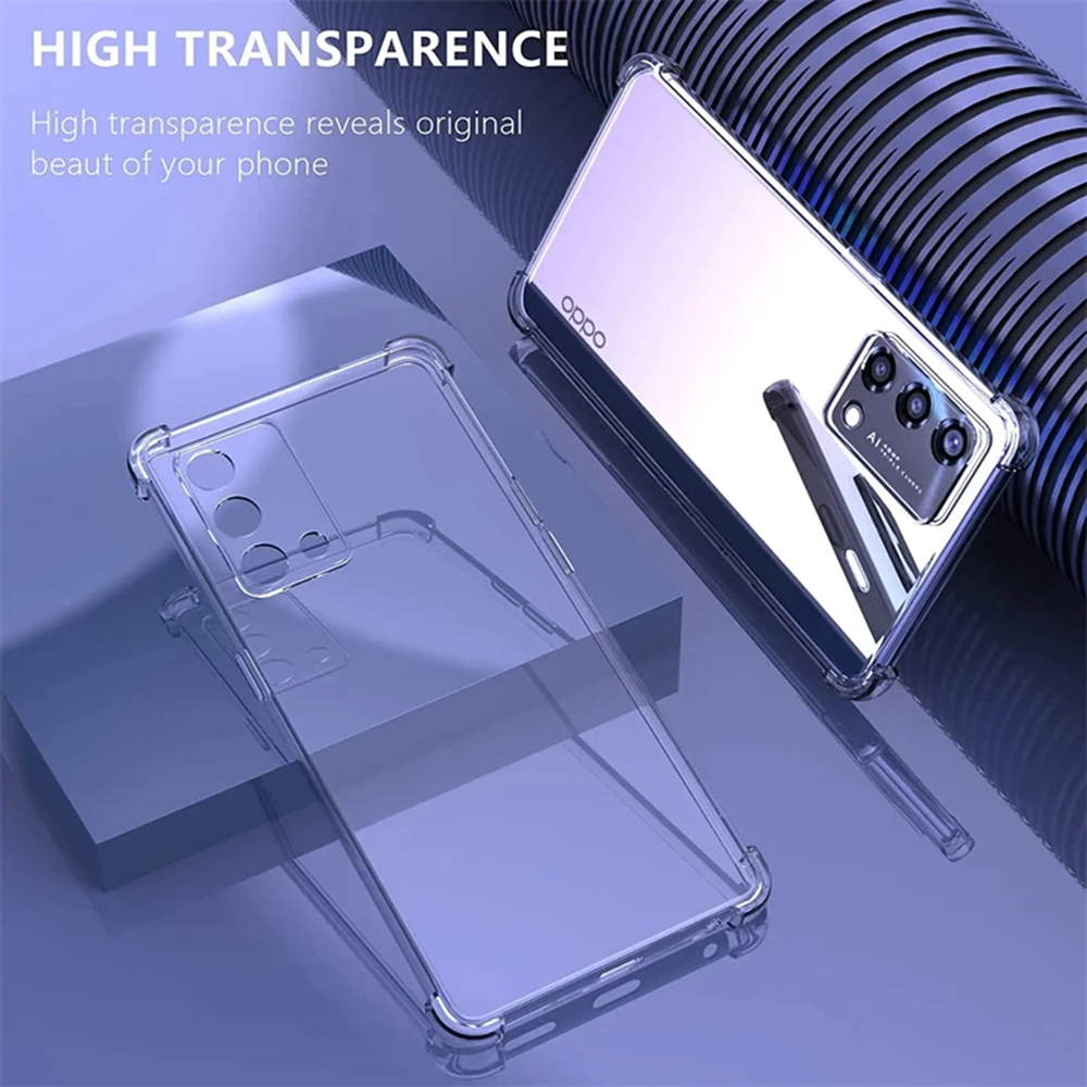 Silicone case with reinforced edges for Oppo Reno10/Reno10 Pro - Transparent