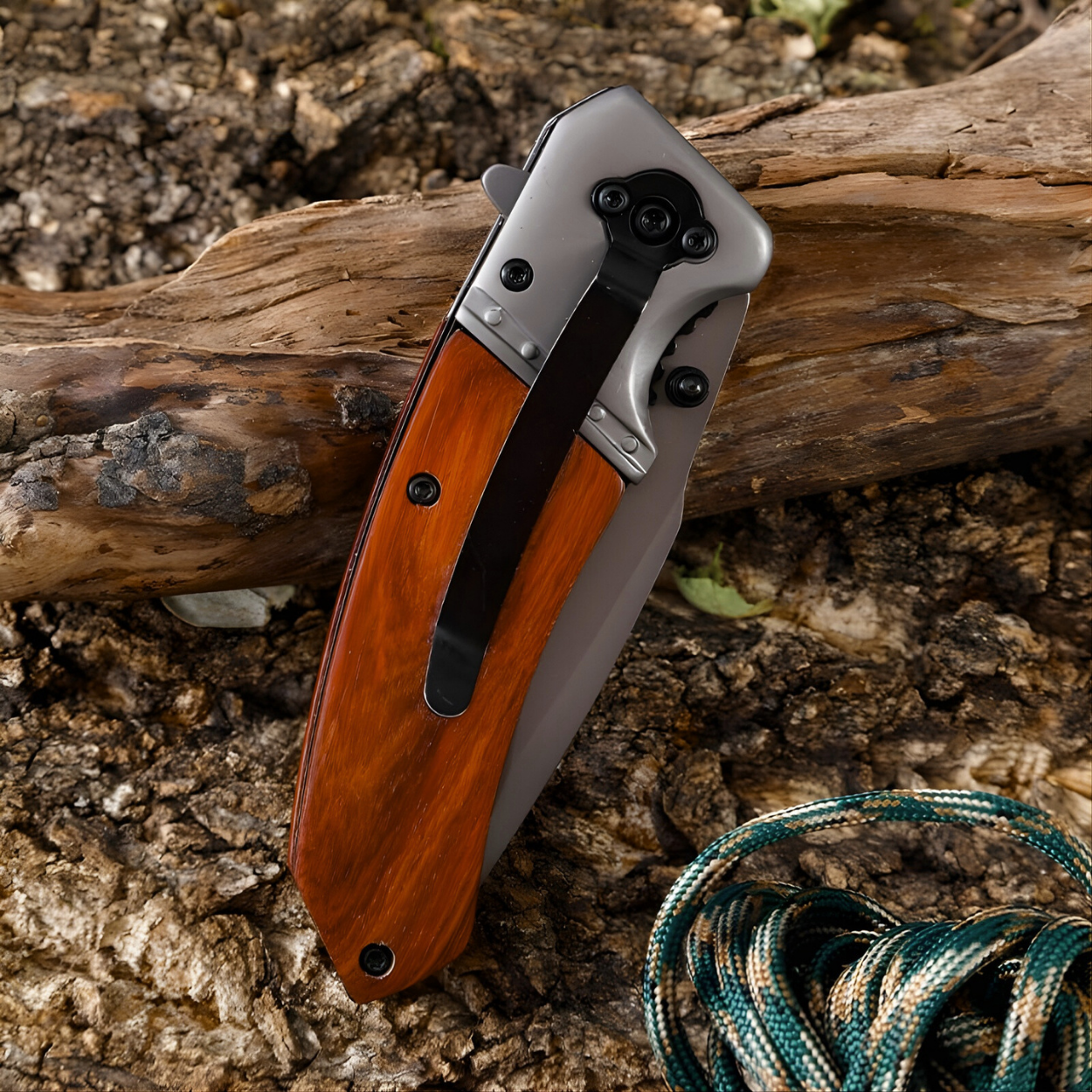 Outdoor Folding Knife WG703 - Brown / Gray
