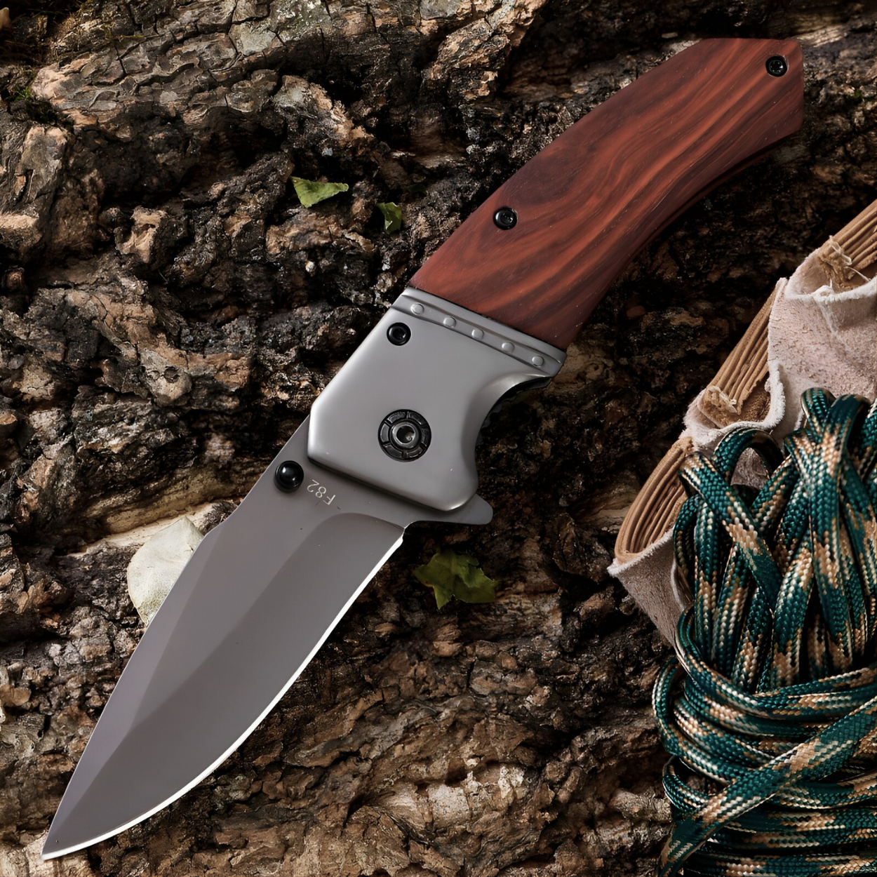 Outdoor Folding Knife WG703 - Brown / Gray