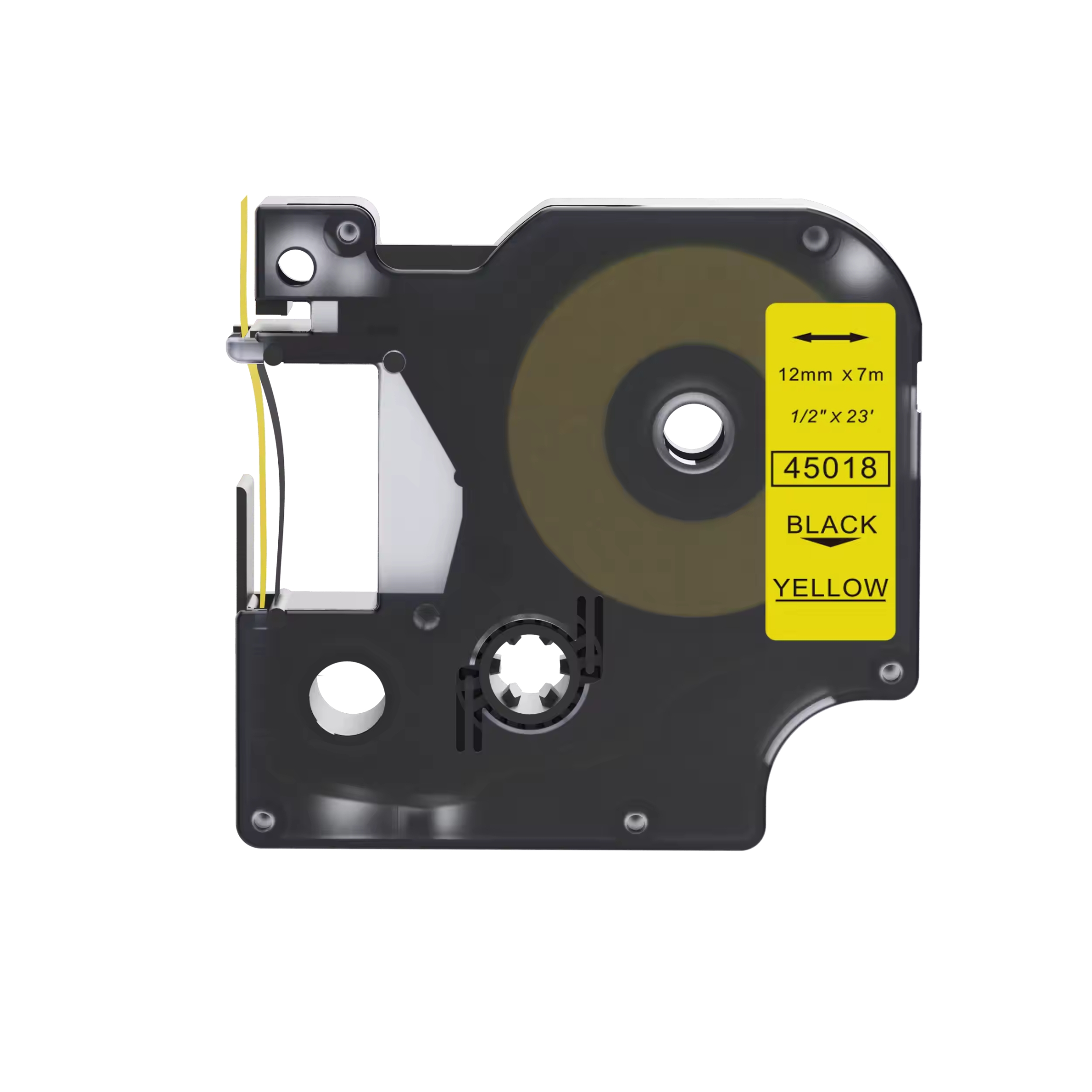 Compatible DYMO 45018 D1 Tape - 12mm x 7m – Black Print / Yellow Background