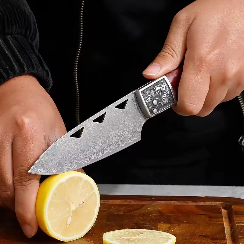 CO-32809 2x Damascus outdoor Folding Knife - Red