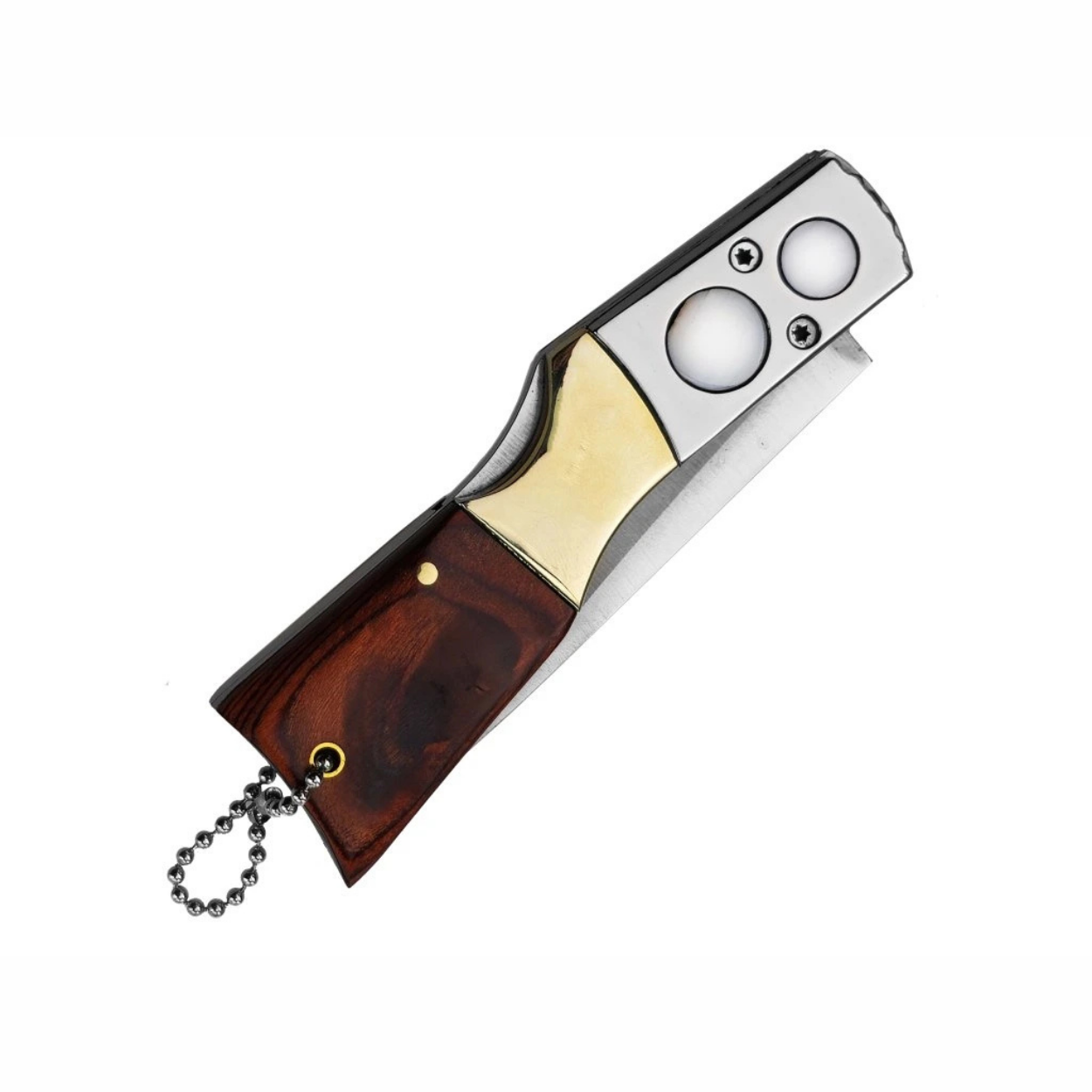 Outdoor Folding Knife B107 - 19.5 / 8.5 - Brown / Silver