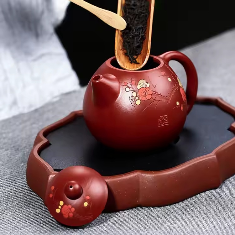 HO-37618 Teapot - Brown / Red