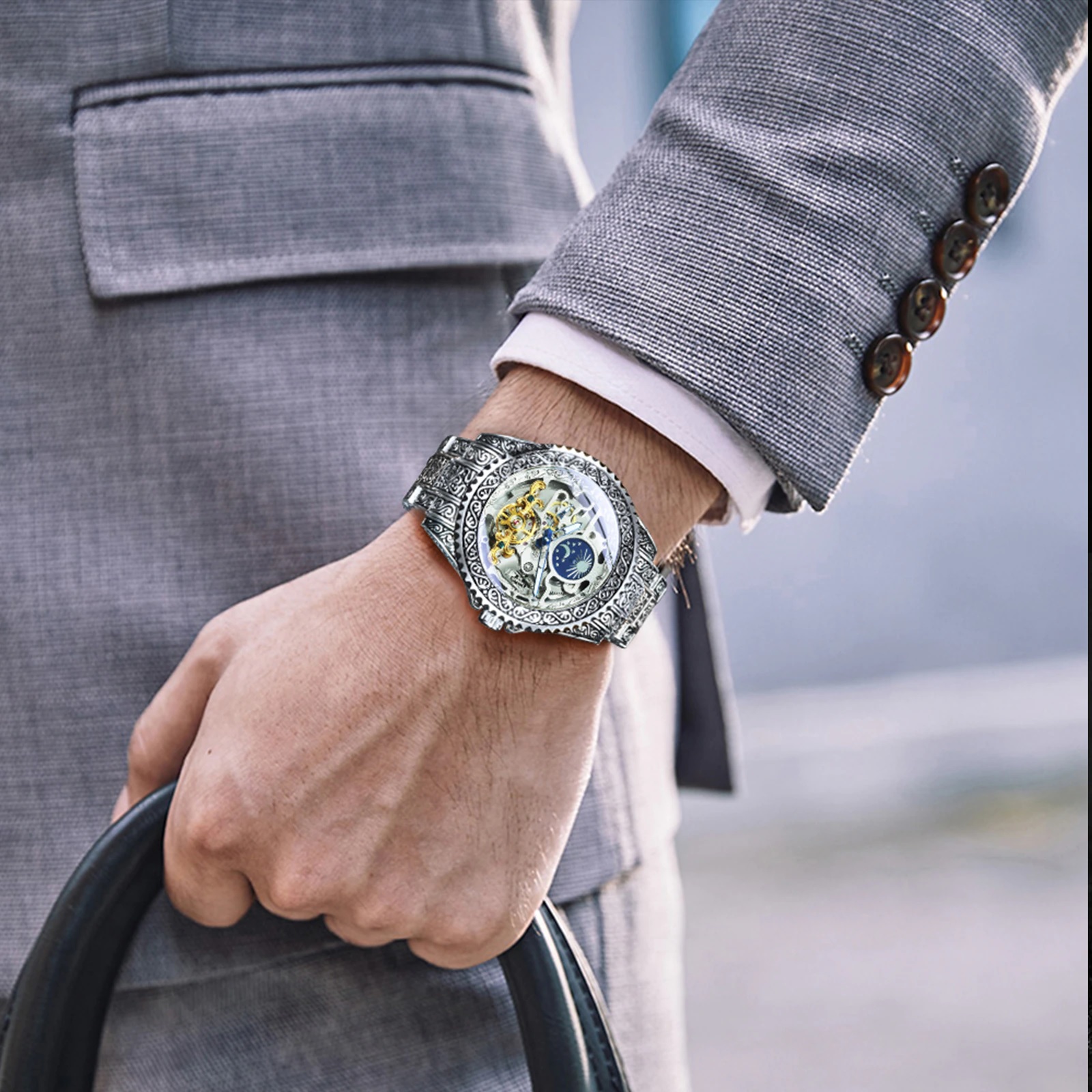 FORSINING MO-21618 Watch - Silver