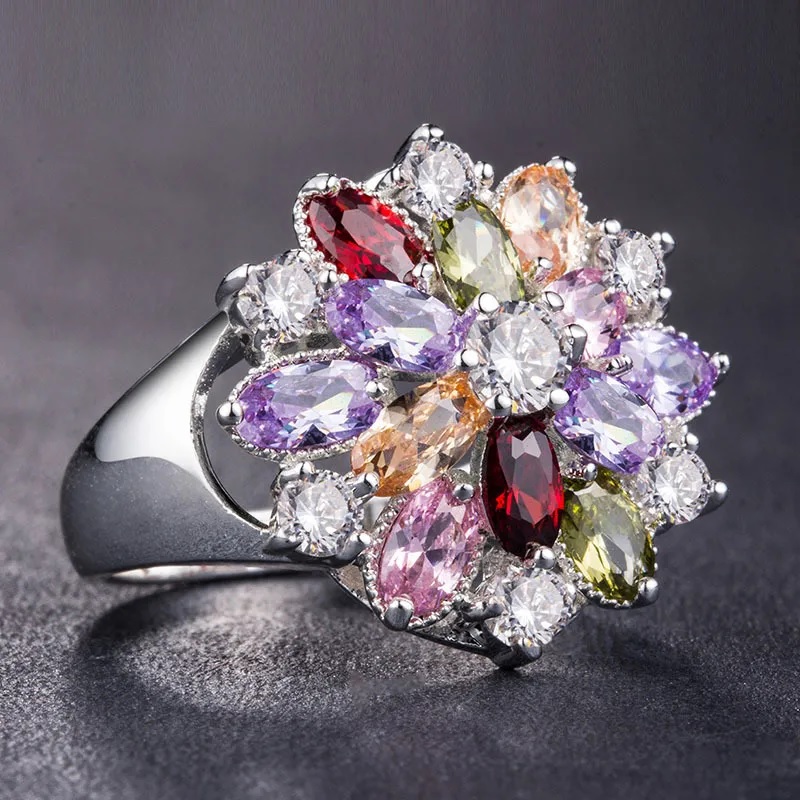 GL-34530 Ring - Silver / Multicolored / 62mm