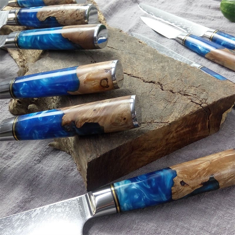 HA-14032 Damascus Kitchen Knife - Chef/Red