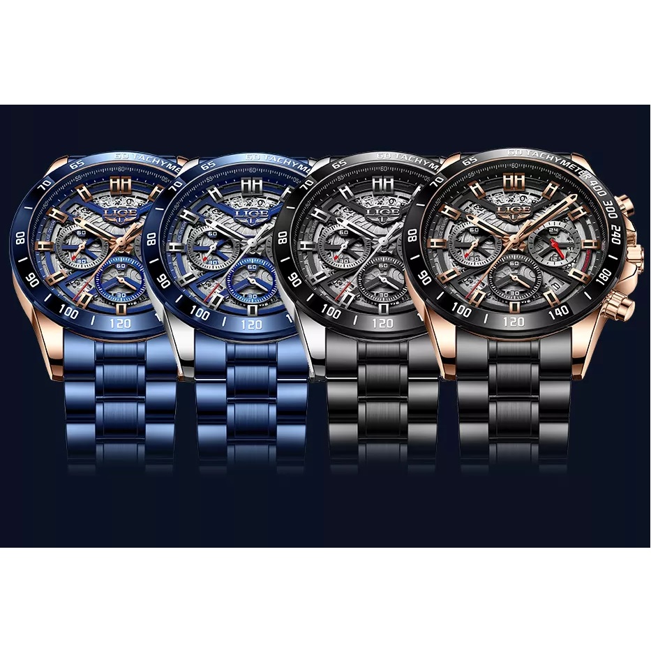 LIGE SE-14655 Watch - Blue/Silver
