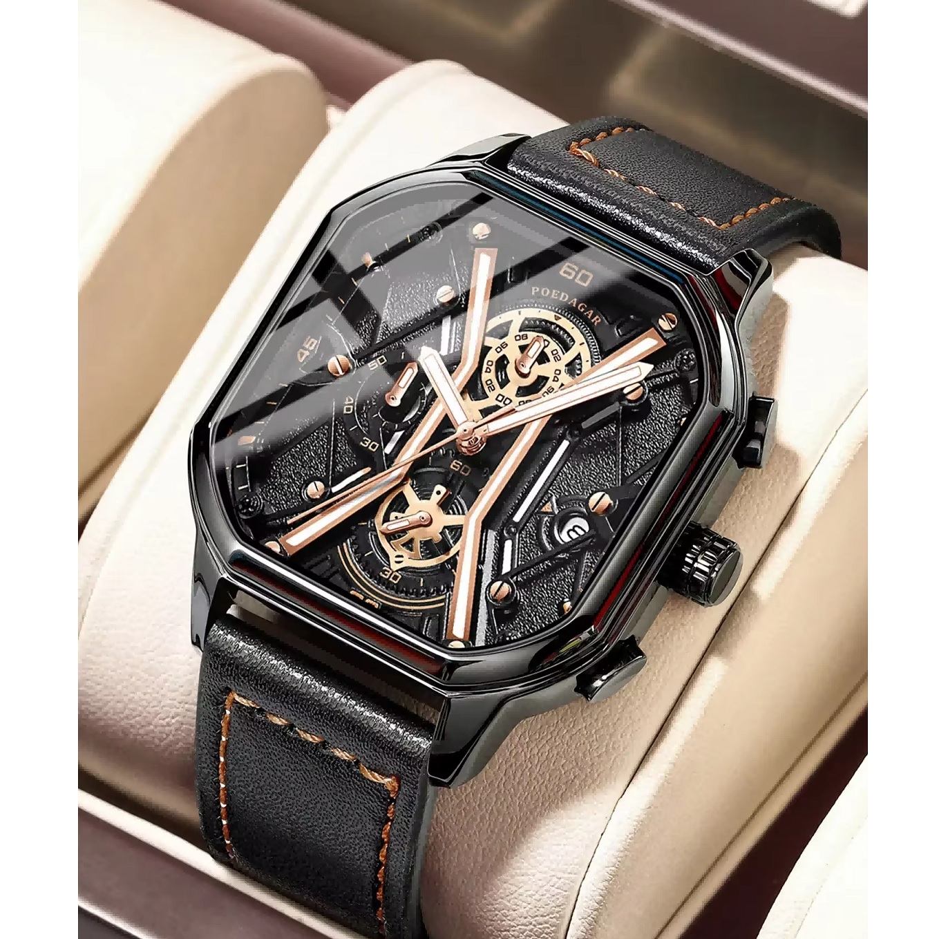 POEDAGAR GE-35013 Watch - Black / Silver