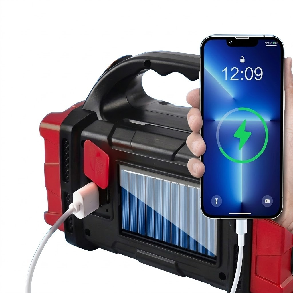 Solar LED Camping Lantern with Power Bank SR - 40474 - Red / Black