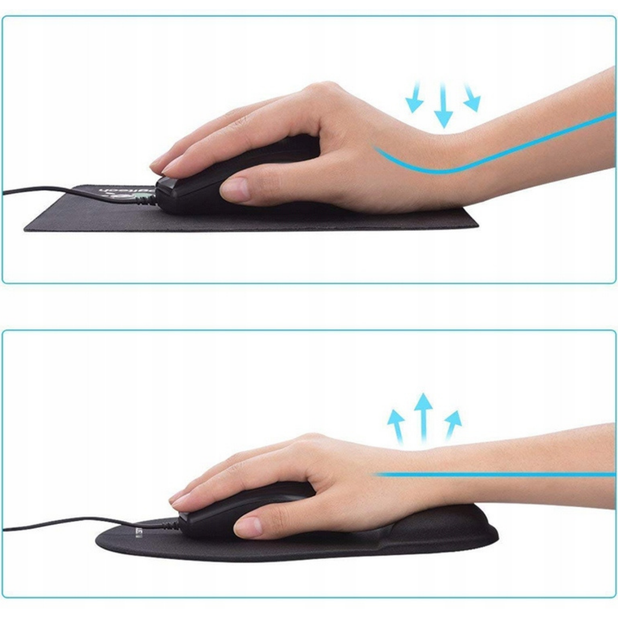 Ergonomic mouse pad with gel wrist rest UV - 40857 - Black