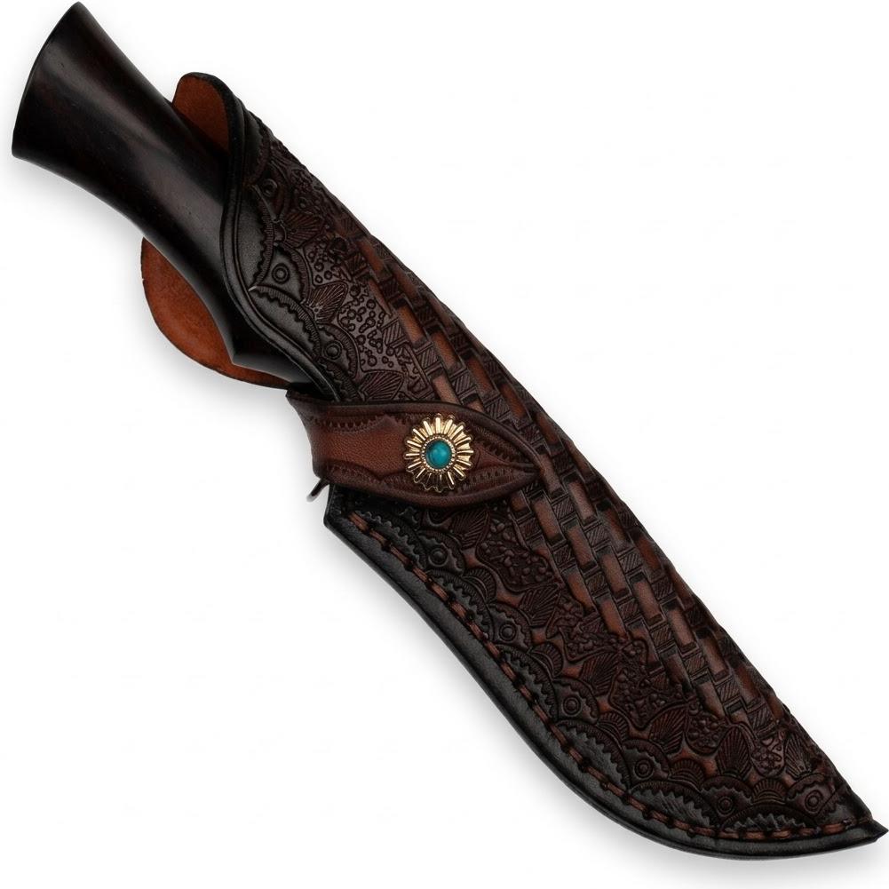 Damascus Outdoor Knife YB-42095 - Brown