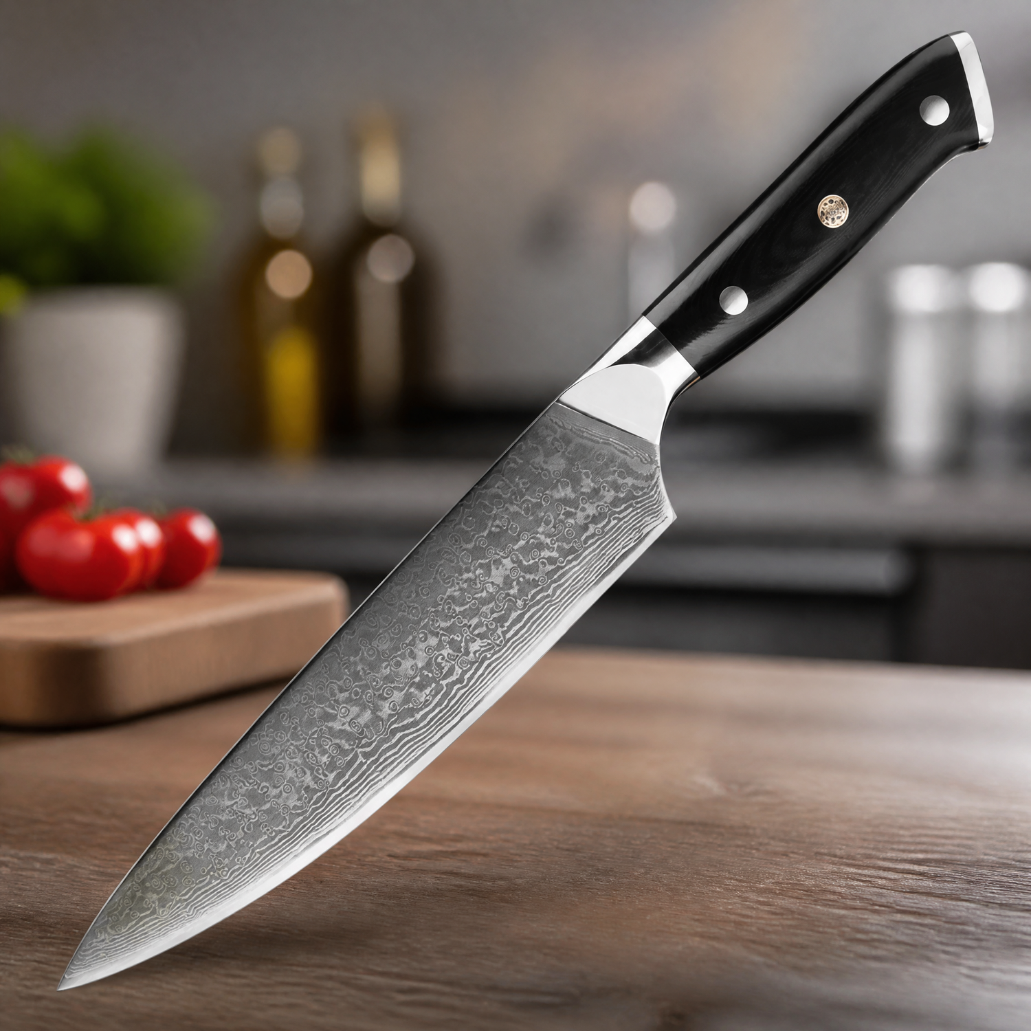 Damascus kitchen knife KX-42116 - Butcher / Black