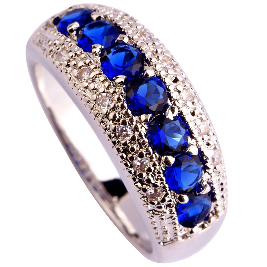 GA-1268 Ring - Silver/Blue/59mm