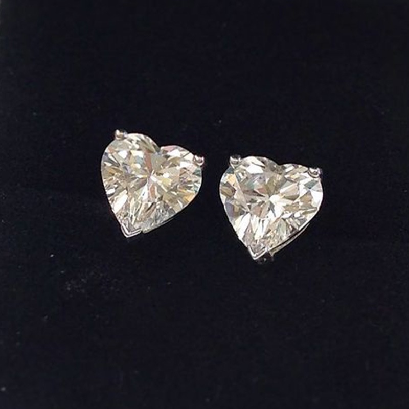 Small Hearts Earrings - Green
