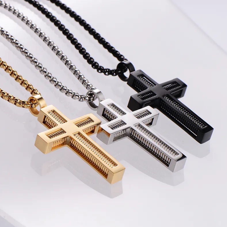 TW-34106 Cross Necklace - Black