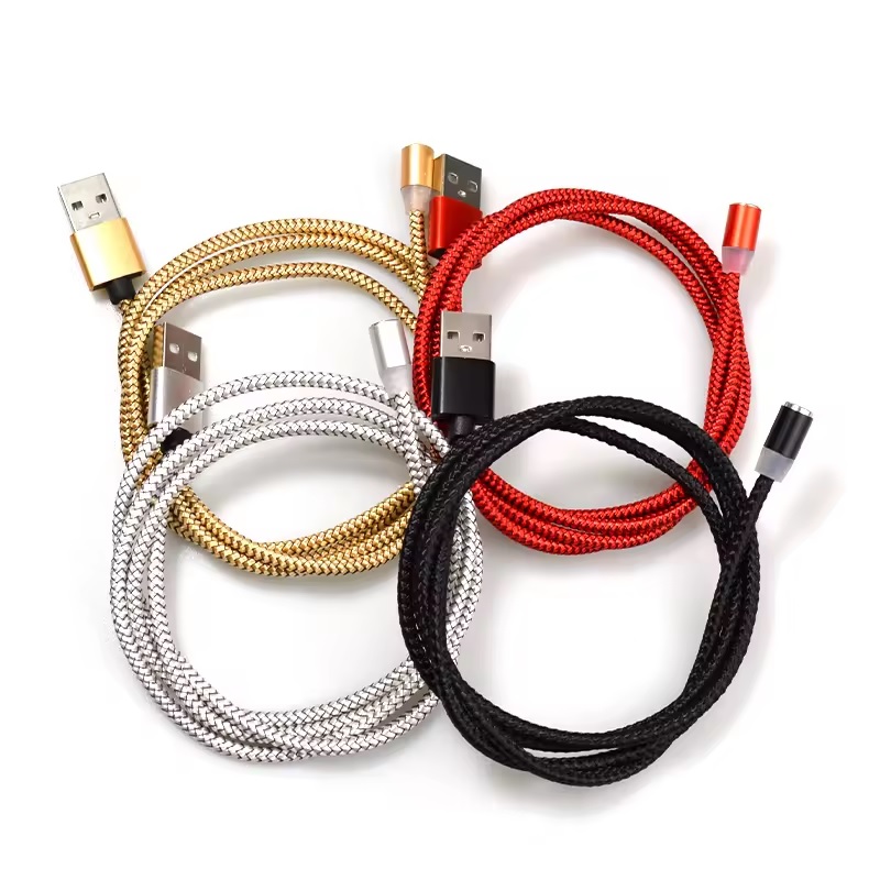USB charging cable 3 in 1 with magnetic terminals - Gold