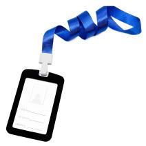 ID card holder with a strap – Black