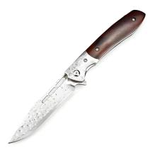 Damascus Outdoor Folding Knife DE-31674 - Brown