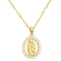 Medallion Necklace Virgin Mary - Gold