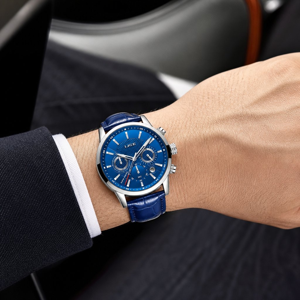 LIGE EL-14624 Watch - Blue/Silver