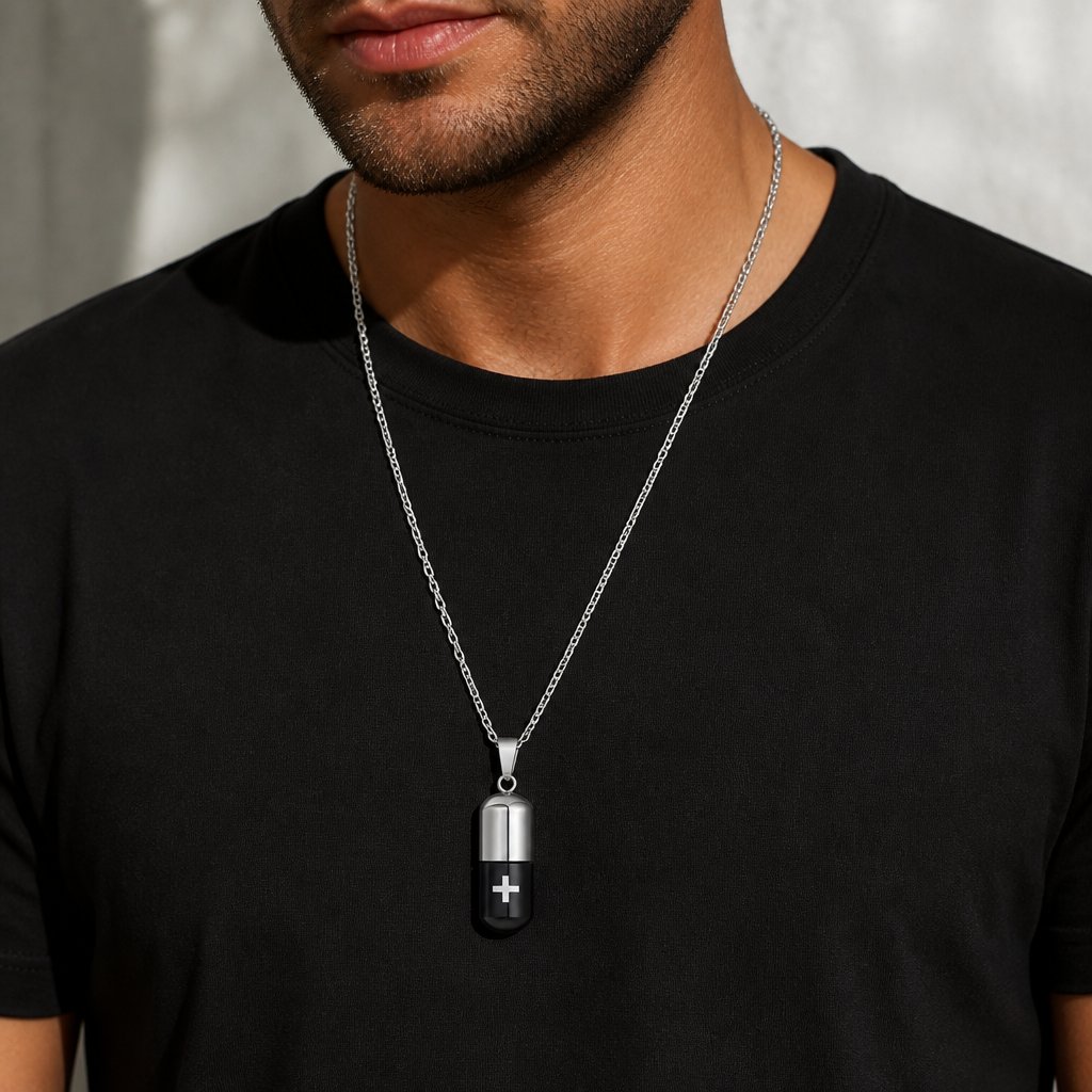 PI-22810 Necklace - Silver/Black
