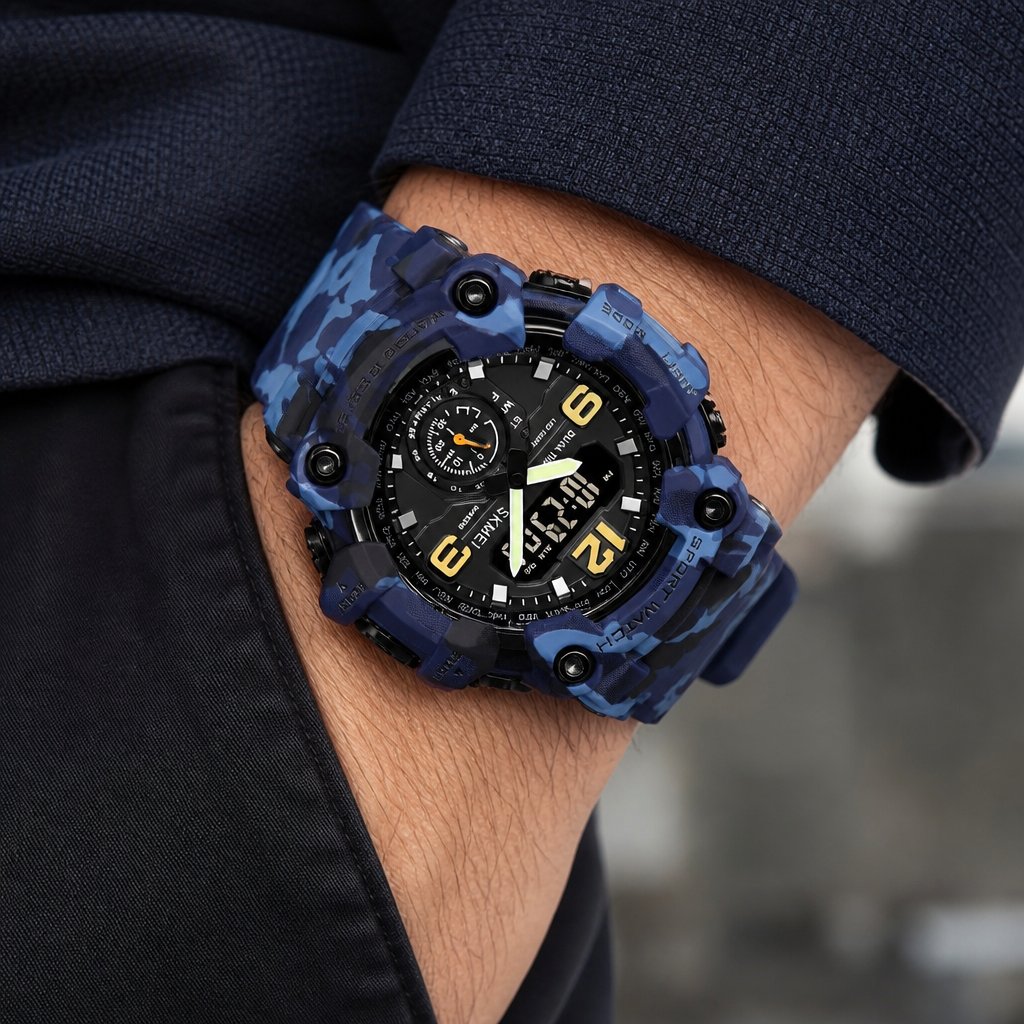 SKMEI DE-23745 Watch - Blue / Camouflage