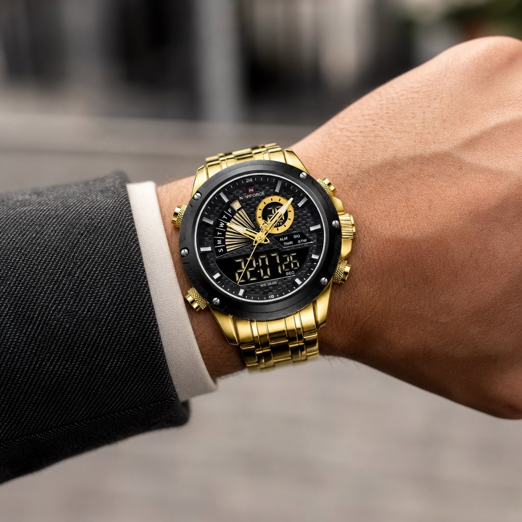 NAVIFORCE RI-29604 Watch - Gold/Black