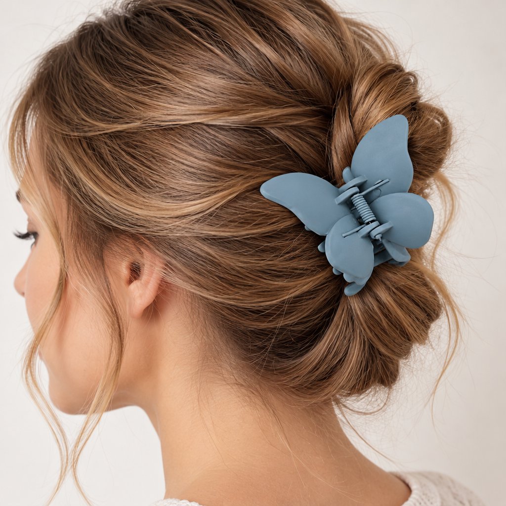 ME-30217 Hair Clip - Blue / Gray