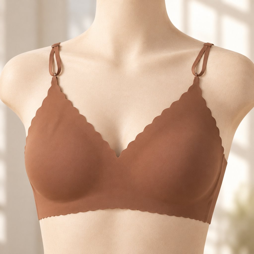 EL-30857 seamless bra - Brown/S