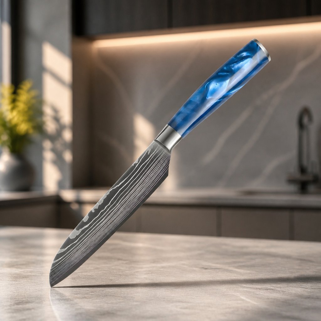 Kitchen Knife BL-39275 - Small Santoku / Blue