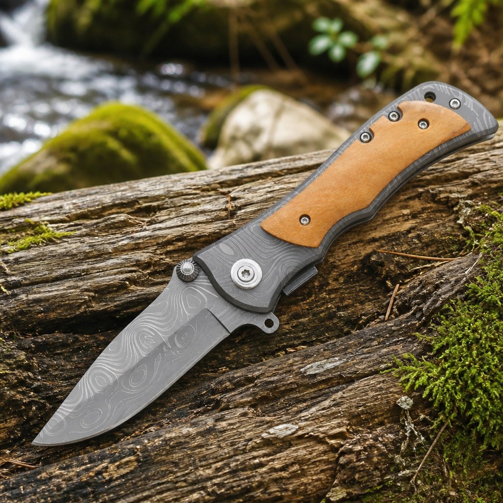 Outdoor Folding Knife WG715 - Brown / Gray