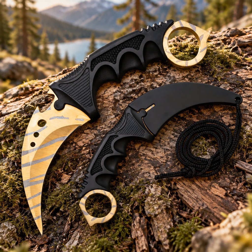 Outdoor knife Karambit YL-42090 - Gold